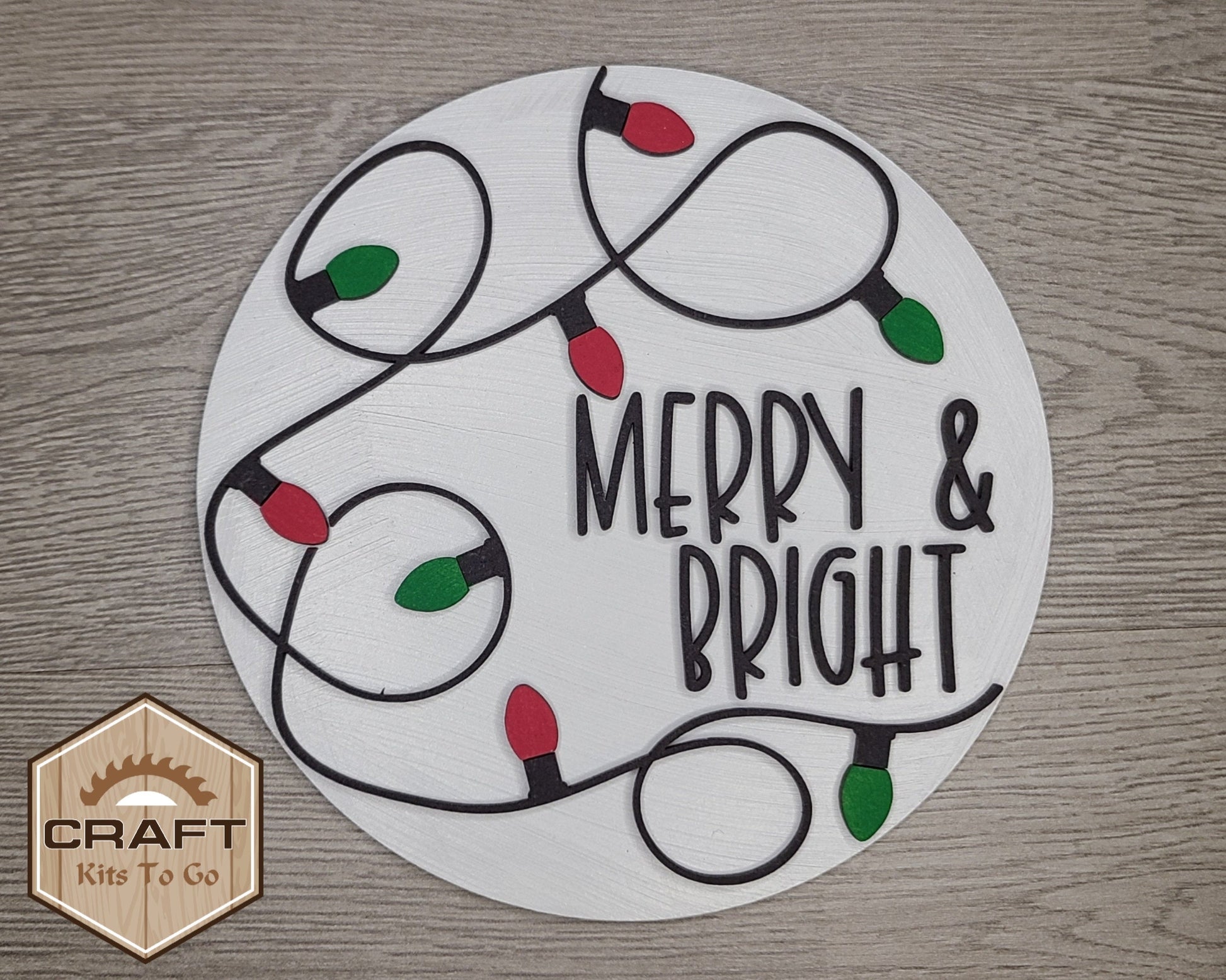 Merry & Bright Christmas Decor DIY Paint kit #3079 - Multiple Sizes Available - Unfinished Wood Cutout Shapes