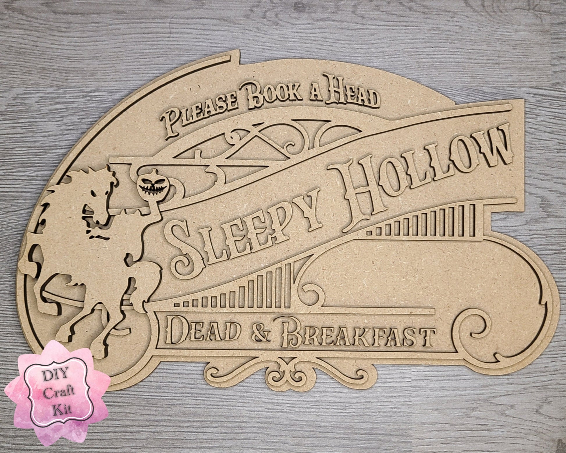 Dead & Breakfast Halloween Decor DIY Paint kit #3142 - Multiple Sizes Available - Unfinished Wood Cutout Shapes