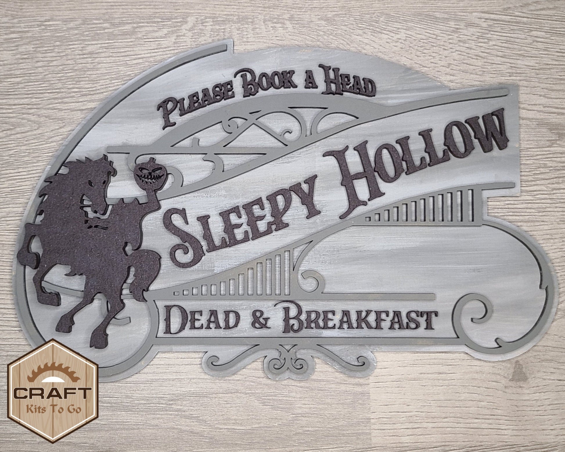 Dead & Breakfast Halloween Decor DIY Paint kit #3142 - Multiple Sizes Available - Unfinished Wood Cutout Shapes